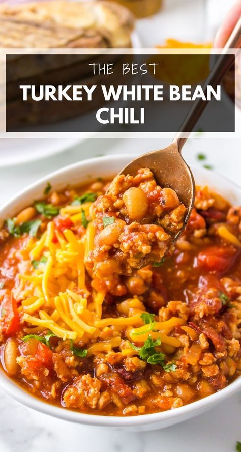 White Bean Turkey Chili Crockpot, White Bean Pumpkin Turkey Chili, Turkey White Bean Chili, Turkey Chili Recipe, White Bean Turkey Chili Recipe, White Bean Chilli, White Turkey Chili Recipe, White Bean Chili Recipe, White Bean Turkey Chili