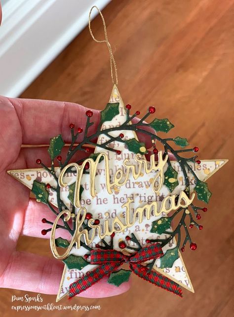 Cardstock Christmas Ornaments, Stampin Up Ornaments, Handmade Christmas Decorations Paper, Christmas Tags Handmade, Xmas Tags, Ornament Tags, Going Postal, Christmas Note, Ornament Card