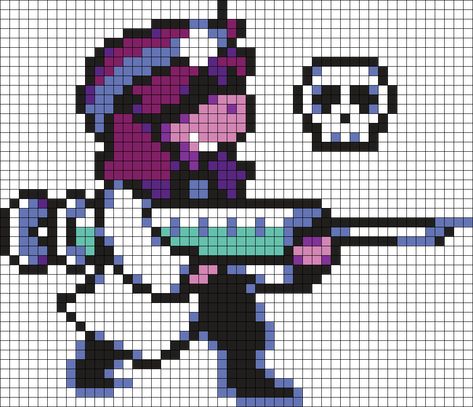 Undertale Pixel Art Grid, Deltarune Kandi Pattern, Deltarune Perler Beads, Danganronpa Kandi Pattern, Deltarune Pixel Art Grid, Subtronics Perler Pattern, Perler Beads Undertale Temmie, Undertale Pixel Art, Easy Pixel Art