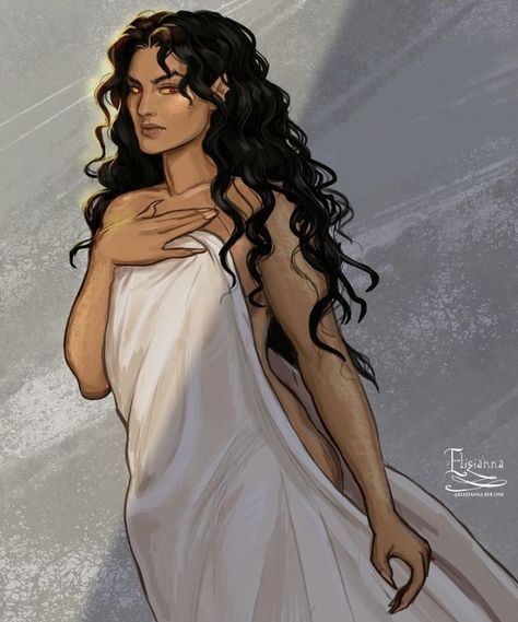 Ariadne | Crescent City Wiki | Fandom Sara J Maas, Waist Length Hair, Sarah J Maas Books, Tan Body, Escape Reality, Crescent City, Throne Of Glass, Hair Color Dark, Sarah J Maas