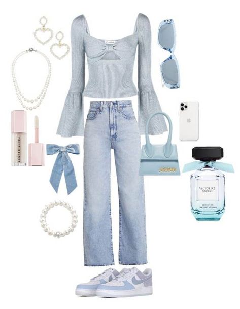 Outfit For Concert, Baby Blue Outfit, Blue Outfits, Blue Outfit, Baby Blue, Light Blue, Cute Outfits, Concert, Blue