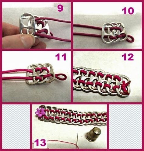 Can Tab Bracelet, Pop Top Crafts, Pop Tab Bracelet, Soda Tab Crafts, Pop Can Tabs, Diy Projects For Adults, Can Tab Crafts, Soda Can Tabs, Pop Tab Crafts