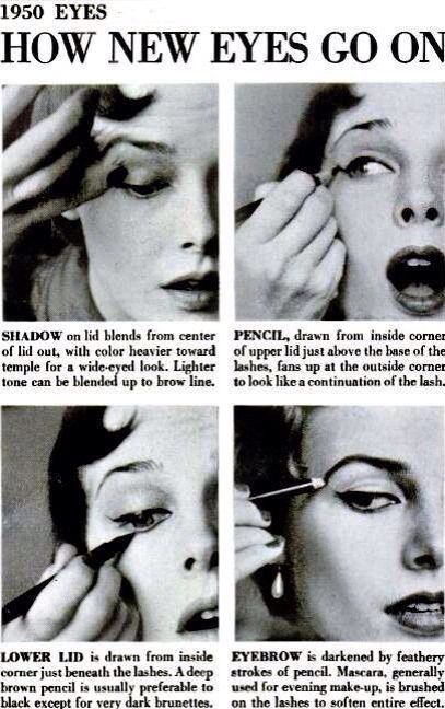 1950s eyeliner tutorial 1950s Hair And Makeup, Hairstyles 1950s, 1950s Makeup, 50s Makeup, 1950s Hairstyles, 50s Hairstyles, Room Vibes, Patron Vintage, Vintage Ideas