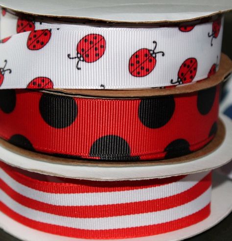 Ladybugs Polka Dots Ribbon Set Red and Black Stripes Red and - Etsy Australia Ladybug Print, Black And White Ribbon, Ladybug Party, Striped Ribbon, Love Bugs, Grosgrain Ribbon, Sewing Fabric, Red And Black, Etsy Australia