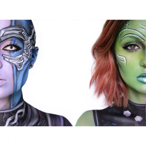 Nebula Makeup, Guardians Of The Galaxy Makeup, Nebula And Gamora, Nebula Marvel, Galaxy Makeup, Guardians Of The Galaxy Vol 2, Guardians Of The Galaxy, The Galaxy, Vol 2