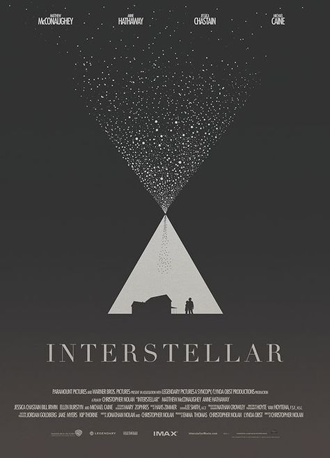 This movie poster portrays alot about the visuals of the Interstellar movie. With the elements of space and time. The poster has an hour glass contrast figure in the middle that shows about time. Follow up with the stars in the top half photo that looks like sand in hour glass but also shows outer space following the dark & monotone background of the poster. Interstellar Poster, Interstellar Movie Poster, Interstellar Movie, Film Poster Design, Minimalist Movie Poster, Movie Poster Wall, Minimal Movie Posters, Movie Posters Design, Plakat Design