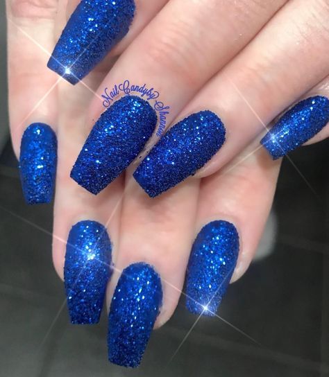 Blue Nails Simple, Extra Edges, Blue Sparkle Nails, Navy And Silver Nails, Blue Sparkly Nails, Sparkle Nail Art, Sparkly Nail Designs, Everyday Nails, Sparkle Nail Designs