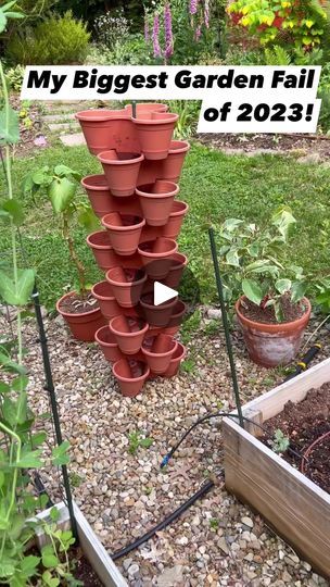 140K views · 3.6K reactions | Garden Fail! This was my biggest fail of the garden season! I will need to invest in a better more solid stackable garden system for next year. What was your biggest garden fail of 2023? #veggarden #wildgarden #kitchengarden #jardinpotager #herbalhealing #herbaltea #herbgardener #herbgardening #backyardgoals #backyardgardening #gardenfail #urbangarden | The Thrifted Planter | The Thrifted Planter · Original audio Stackable Garden, Stackable Planters, Crate Crafts, Herbal Healing, Veg Garden, Big Garden, Garden Art Sculptures Diy, Garden Art Projects, Garden Art Crafts