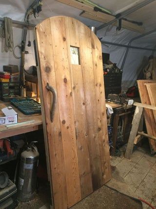 How to Build a Rustic Castle Door : 6 Steps (with Pictures) - Instructables Rustic Castle, Building A Shed Base, Rustic Entry Doors, Easy Shed, Rustic Wood Doors, Castle Doors, Door Makeover Diy, Garage Floor Paint, Garage Door Types