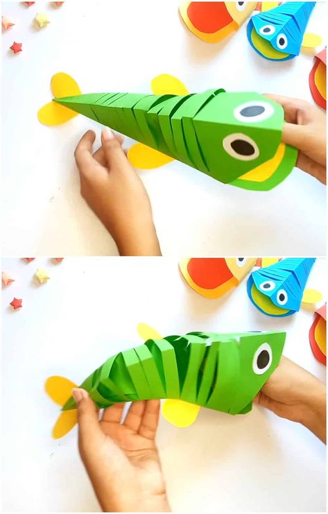 Fish Crafts For Kids Preschool, Fish Craft For Preschool, Diy Fish Craft, Fish Arts And Crafts, Fishing Crafts For Kids, Sea Creature Crafts For Kids, Fish Diy Crafts, Fish Activities For Kids, Fish Science