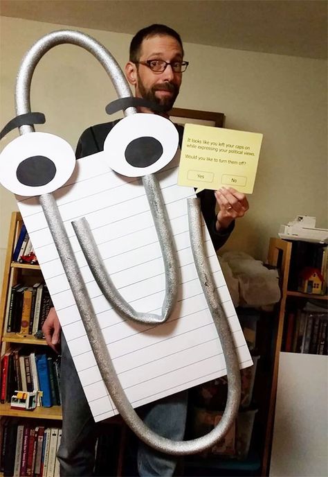 Our Halloween Party Last Night Tech Halloween Costumes, Geek Halloween Costumes, Clippy Costume, Ironic Halloween Costume, Costume For Work, Best Diy Halloween Costumes, Costumes For Work, Halloween Gift Baskets, Clever Halloween