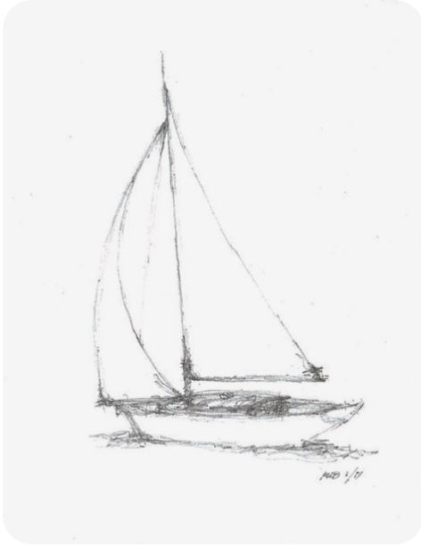 Boat Drawing Sketch, Sail Boat Drawing, Miniature Gnomes, Sailboat Drawing, Boat Sketch, Sailboat Tattoo, Cardinal Painting, Sea Drawing, Boat Drawing