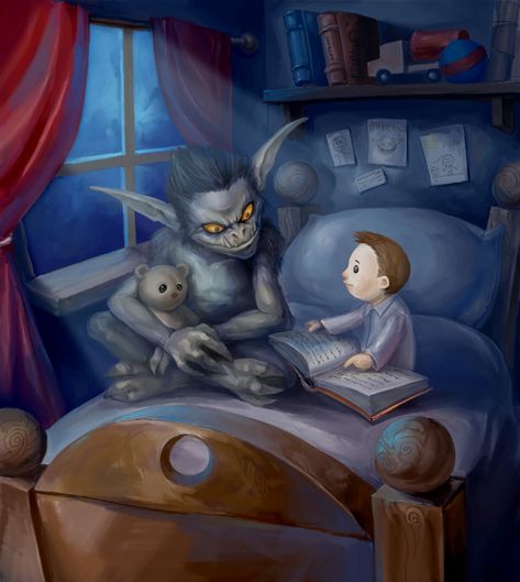 Monster Under The Bed, The Boogeyman, Edgar Allan Poe, Bedtime Stories, Horror Art, Dark Art, Wii, Dungeons And Dragons, Digital Painting