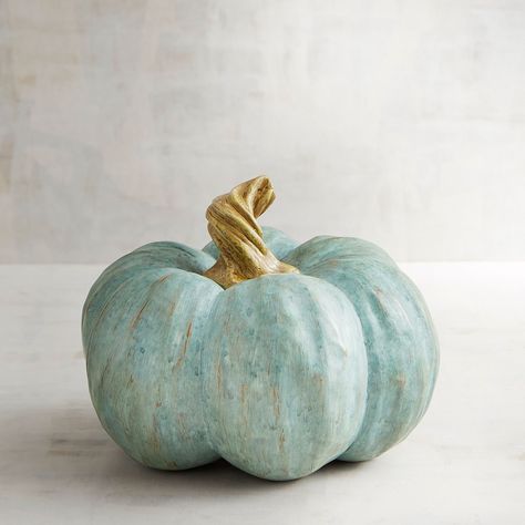 Blue Resin Pumpkins | Pier 1 Imports Denim Blue Table, 3 Pumpkins Stacked, Exotic Artwork, Decorated Pumpkins, Elegant Pumpkins, Coastal Fall, Pumpkin Images, Thanksgiving Weekend, Blue Pumpkin