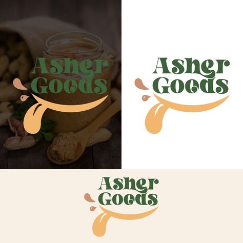 Asher goods Food Brand logo design #logo #peanutbutter #foodlogo #logoconcept Pickle Logo Design Ideas, Peanut Butter Logo Design, Jam Logo Design, Pickle Logo, Food Brand Logo, Food Company Logo, Introvert Jokes, Food Brand Logos, Sweet Logo