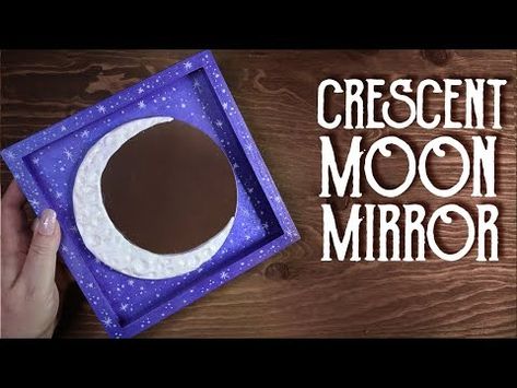 Full Moon Crafts, Witchy Decor Diy, Crescent Moon Mirror, Moon Mirror, Moon Crafts, Diy Craft Kit, Witchy Decor, Diy Craft Kits, Crescent Moon