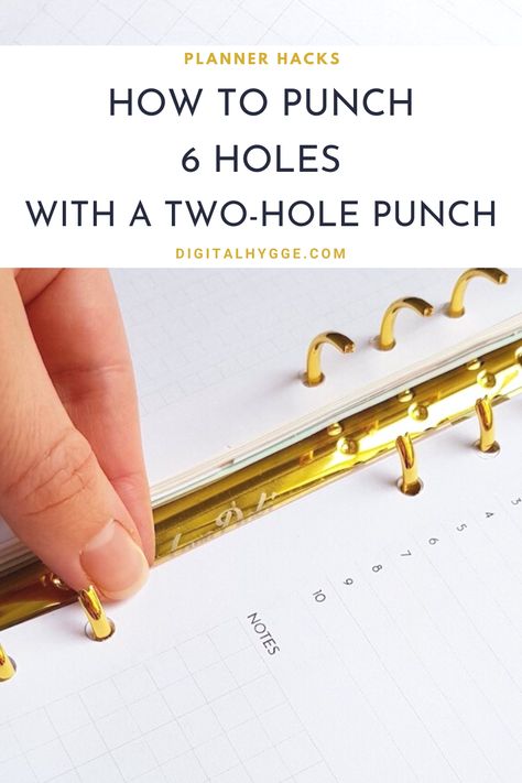 In this easy and quick tutorial I will show you how to punch your planner inserts with a standard two-hole punch. This method works for planner insert of all sizes including: A5, A6, Personal, Pocket size or anything else, really. The position of rings also doesn't matter. Hope this helps! How To Punch, A5 Inserts, Filofax A5, Hole Puncher, Planner Tips, Hole Punches, Perfect Planner, A5 Planner, Best Planners