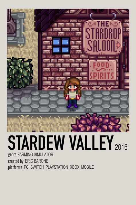 Stardew Valley Game Cover, Squid Game Polaroid Poster, Video Game Polaroid Poster, Stardew Valley Poster, Tomodachi Game Minimalist Poster, Stardew Valley Movie Theater, Video Game Minimalist Poster, Poster Polaroid, Minimalistic Posters