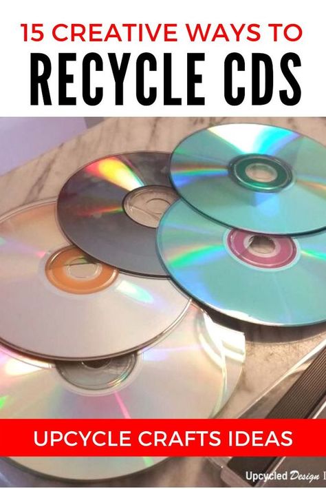 Crafts Using Cds, Cds Diy Ideas, Upcycle Cds, Cds Diy, Dvd Craft, Crafts With Cds, Cd Recycle, Cd Crafts Diy, Upcycling Crafts