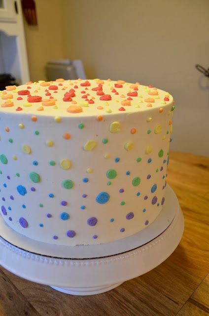 Rainbow Polka Dot Cake, Smash Cake Colorful, Rainbow Smash Cake 1st Birthdays, Rainbow Smash Cake, Rainbow Smash Cakes, Dot Cake, Polka Dot Cakes, Cake Rainbow, Cake For Her