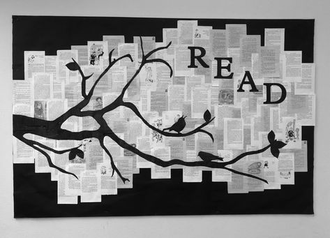 Museum Bulletin Board, Reading Nook Bulletin Board, Reading Board Ideas, Mlk Library Displays, Bulettin Board Designs, Book Page Bulletin Board, April Library Bulletin Board Ideas, Reading Month Bulletin Board Ideas, Design For Bulletin Boards