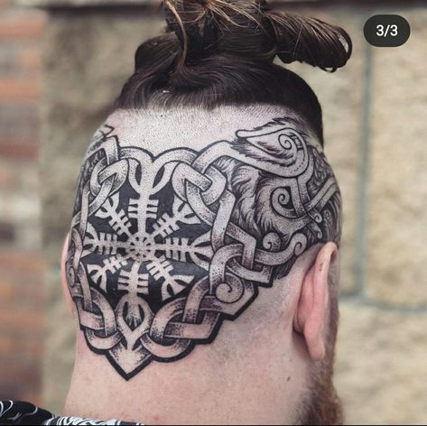 Nordic Head Tattoo Men, Viking Head Tattoo Design, Viking Face Tattoos For Men, Viking Neck Tattoo For Guys, Norse Neck Tattoo, Nordic Head Tattoo, Nordic Neck Tattoo, Viking Head Tattoos For Men, Viking Neck Tattoo