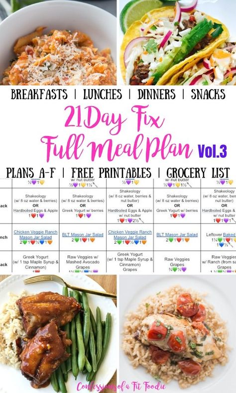 Greek Bowls, 21 Day Fix Vegetarian, 21 Day Fix Desserts, 21 Day Fix Plan, 21 Day Fix Snacks, 21 Day Fix Breakfast, Snacks Dinner, 21 Day Meal Plan, Printable Grocery List