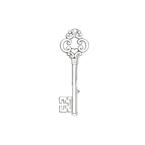 Key Flower Tattoo, Simple Key Drawing, Victorian Key Tattoo, Alice In Wonderland Key Tattoo, Dainty Key Tattoo, Tiny Key Tattoo, Vintage Key Drawing, Fine Line Key Tattoo, Key Drawing Simple