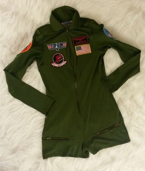 Topgun Womens Costume, Fighter Pilot Costume Women, Maverick Costume Women, Halloween Costumes Bodysuit, Ups Driver Costume Women, Topgun Couples Halloween Costume, Soldier Costume Women, Military Costume Women, Army Costume Women