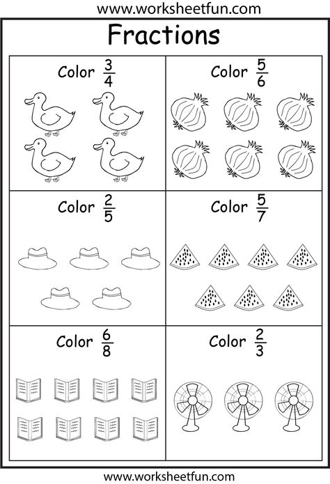 fractions w/ objects Fraction Addition, Third Grade Worksheets, Fraction Circles, Fraction Activities, Homeschool Worksheets, First Grade Worksheets, Equivalent Fractions, 2nd Grade Math Worksheets, 1st Grade Math Worksheets