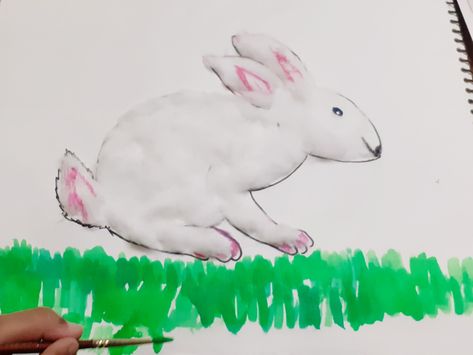 Nursery Craft/Activity Cotton Pasting Activity, Nursery Crafts, Rabbit Crafts, Beautiful Status, Craft Activity, Craft Activities, Activities For Kids, Crafts For Kids, For Kids