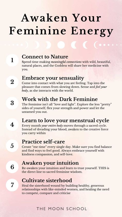 Feminine Energy How To, Feminine Energy Work, How To Bring Out Feminine Energy, Feminine Energy Practices, How To Activate Dark Feminine Energy, Light Feminine Energy Affirmations, Types Of Feminine Energy, Activate Feminine Energy, How To Feel Feminine