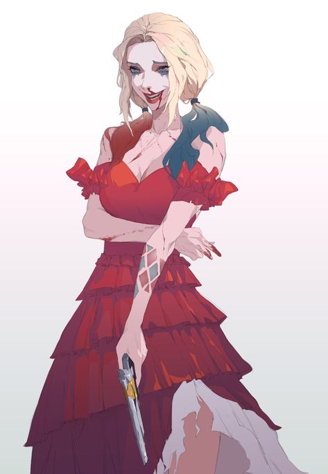 ArtStation - Harley Quinn, BEAN 窦 Harley Quinn, The Artist, Express Yourself, A Place, Tumblr, Red