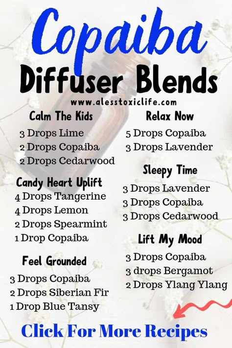 Copaiba Essential Oil, Essential Oils Diffuser Blends, Doterra Diffuser, Eo Blends, Doterra Diffuser Blends, Roller Blends, Doterra Essential Oils Recipes, Essential Oil Diffuser Blends Recipes, Doterra Oil