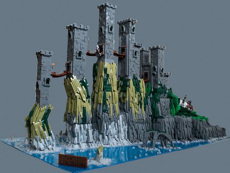 What is dead may never die | Greyjoy stronghold from Game of Thrones in LEGO Lego Game Of Thrones, House Greyjoy, Lego Land, Lego Micro, Lego Sculptures, Lego Inspiration, Lego Games, Amazing Lego Creations, Lego Mechs