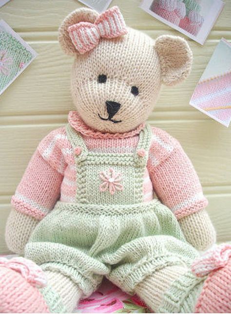 Creative Homemade Gifts, Knitting Patterns Baby, Teddy Bear Patterns Free, Knitted Dolls Free, Teddy Bear Knitting Pattern, Bear Patterns Free, Knitted Doll Patterns, Knitted Teddy Bear, Animal Knitting Patterns