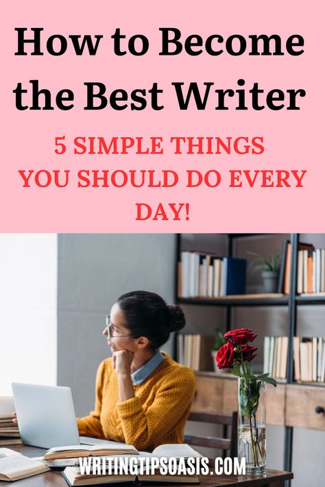 An image of a writer working on her laptop, and the pin title “how to become the best writer. 5 simple things you should do every day” Finance Social Media, Become A Better Writer, Book Blogs, Indie Publishing, Christian Authors, Best Authors, Christian Book, Writer Workshop, Writing Advice