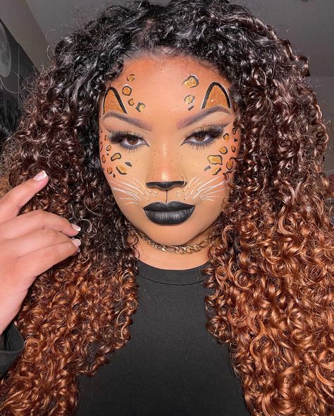 SLAYED🐆★🐾✨ been so obsessed with leopard printttt main products used: 🐆@colourpopcosmetics love fool black liquid eyeliner ✨@smashboxcosmetics raven black eyeliner pencil 🐆@onesize freaky peach blush palette ✨@juviasplace ebony liquid lipstick 🐆@mehronmakeup white cream paint the dusty rose glitter & gold water activated liner are from Amazon! #leopardmakeup #leopard #halloweenmakeup #easyhalloweenmakeup #creativemakeup #catmakeup #animalmakeup Water Activated Liner, Leopard Makeup, Black Liquid Eyeliner, Black Eyeliner Pencil, Rose Glitter, Cream Paint, Gold Water, Halloween Makeup Easy, Black Liquid