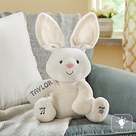 35 Adorable Easter Gifts for Babies - Personalized Gifts for Baby's First Easter Animated Bunny, Bunny Book, Personalized Easter Gifts, Kids Book Series, Personalized Baby Shower Gifts, Personalized Easter Bunny, Kids Library, Personalized Bunny, Manhattan Toy