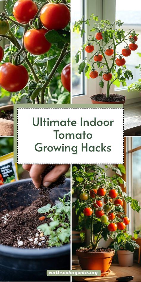 Want to grow tomatoes indoors this winter? Master how to grow tomatoes in a pot indoors and keep your plants thriving year-round. Our tips will show you how to create the ideal indoor conditions for delicious tomatoes and lush greenery! #howtogrowtomatoesindoors #growtomatoesindoorswinter #pottedtomatoplants How To Grow Tomatoes In A Pot, Grow Tomatoes In A Pot, Tomatoes In A Pot, Potted Tomato Plants, Tomatoes Plants Problems, Tomato Container Gardening, Potato Companion Plants, Patio Tomatoes, Growing Hacks