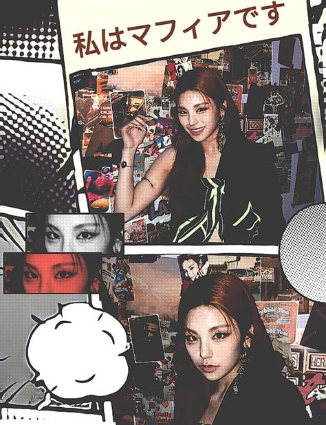 link if u repost [yeji itzy hwang yeji messy kpop edit comic retro alt guess who aesthetic] Itzy Poster Aesthetic, Yeji Hot Edit, Yeji Poster, Kpop Editing Inspiration, Who Aesthetic, Editing Aesthetic, Concert Poster Design, Y2k Posters, Retro Wallpaper Iphone