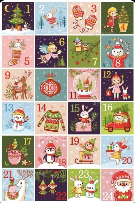 Christmas Pictures With Santa, Pictures With Santa, Calendar Pictures, 2018 Calendar, Animals Christmas, Calendar 2018, Santa Pictures, Diy Calendar, Christmas Calendar