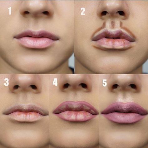 How To Do Contouring, Teknik Makeup, Make Up Diy, Makeup Contouring, Contouring Makeup, Makeup Tip, Lip Makeup Tutorial, How To Do Makeup, Smink Inspiration