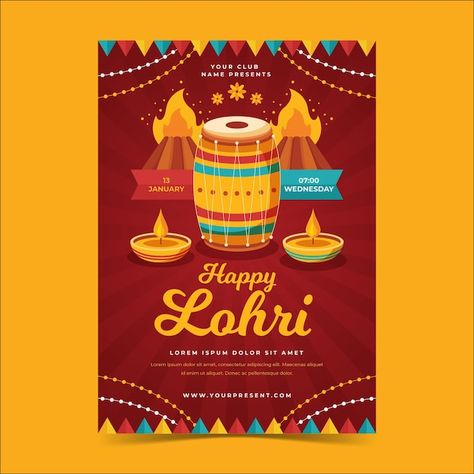 Flat lohri poster template | Free Vector #Freepik #freevector #lohri-festival #lohri #baisakhi #traditional-culture Lohri Poster, Lohri Festival, Glitter Paper Crafts, Happy Lohri, Poster Template Free, Glitter Paper, Vector Hand, Banner Template, Poster Template