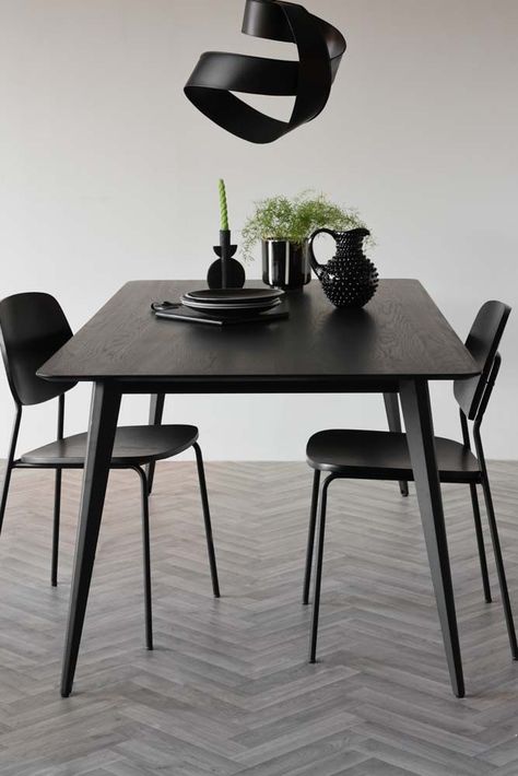 [AffiliateLink] Modern Black Dining Table #blackrounddiningtable Modern Black Kitchen Table, Black Table In Kitchen, Square Black Dining Table, Matte Black Dining Table, Black Wooden Dining Table, Black Kitchen Table Decor, Small Black Dining Table, Black Dining Table Decor Ideas, Square Dining Table Decor