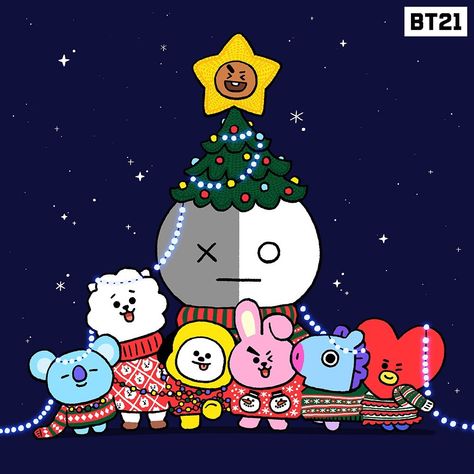 Wedding Favour Jars, Tiny Tan, Bts Christmas, Cute Christmas Wallpaper, Christmas Drawing, Line Friends, Bts Chibi, Laptop Wallpaper, Wallpaper Pc