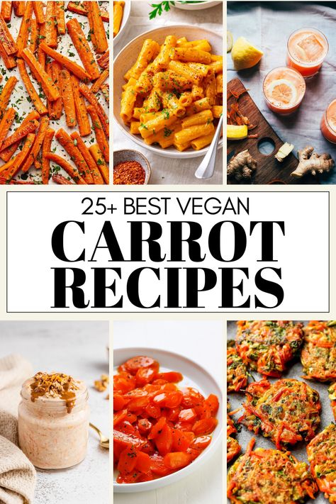 Enjoy browsing this collection of 25+ Vegan Carrot Recipes, where carrots steal the show in these delicious plant based dishes. You may think of carrots as just a humble root vegetable but their natural sweetness and crunchy texture make them a favorite for a wide range of dishes. Plus, carrots are as nutritious as they are versatile! They're packed with essential nutrients, as well as fiber and antioxidants. Vegan Carrot Recipes, Chardonnay Food Pairing, Carrot Coconut Soup, Carrot And Parsnip Soup, Carrot Pasta, Canned Carrots, Carrot Cake Smoothie, Carrot Recipe, Parsnip Soup