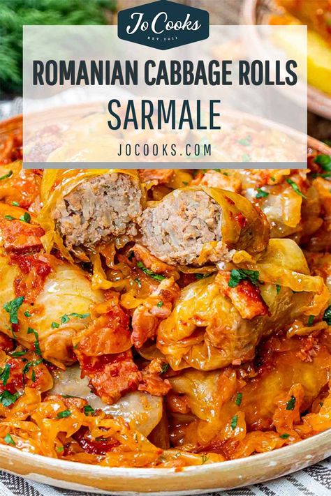 Here's my mom's recipe for traditional Romanian Cabbage Rolls (Sarmale) which I've been making for decades. #cabbagerolls #sarmale #recipe Traditional Cabbage Rolls Recipe, Romanian Stuffed Cabbage Rolls, Romanian Cabbage Rolls, Ukrainian Cabbage Rolls Recipe, Polish Cabbage Rolls Recipe, Cabbage Rolls Ukrainian, Jewish Recipes Traditional, Romanian Cabbage Rolls Recipe, Best Cabbage Rolls