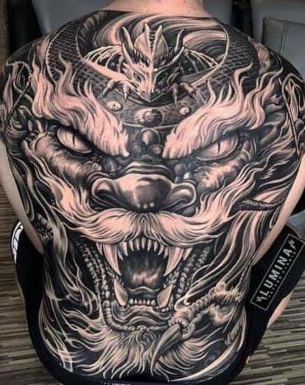 Tato 3d, Shen Long Tattoo, Dragon Head Tattoo, Full Chest Tattoos, Dragon Tattoo Art, Full Leg Tattoos, Samurai Tattoo Design, Back Piece Tattoo, Dragon Sleeve Tattoos