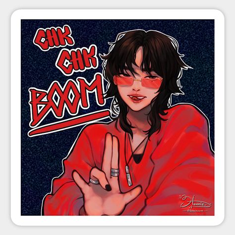 fanart of Hyunjin from Stray Kids ✨ -- Choose from our vast selection of stickers to match with your favorite design to make the perfect customized sticker/decal. Perfect to put on water bottles, laptops, hard hats, and car windows. Everything from favorite TV show stickers to funny stickers. For men, women, boys, and girls. Fan Art Drawing, Retro Illustration, K Pop Music, Hard Hats, Funny Stickers, Digital Painting, Custom Stickers, Digital Illustration, Favorite Tv Shows